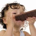 Child with chocolate.