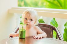 Beautiful day, bright colors, child, smoothie