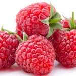 five-fresh-raspberries-in-white-background-picture-id472364310